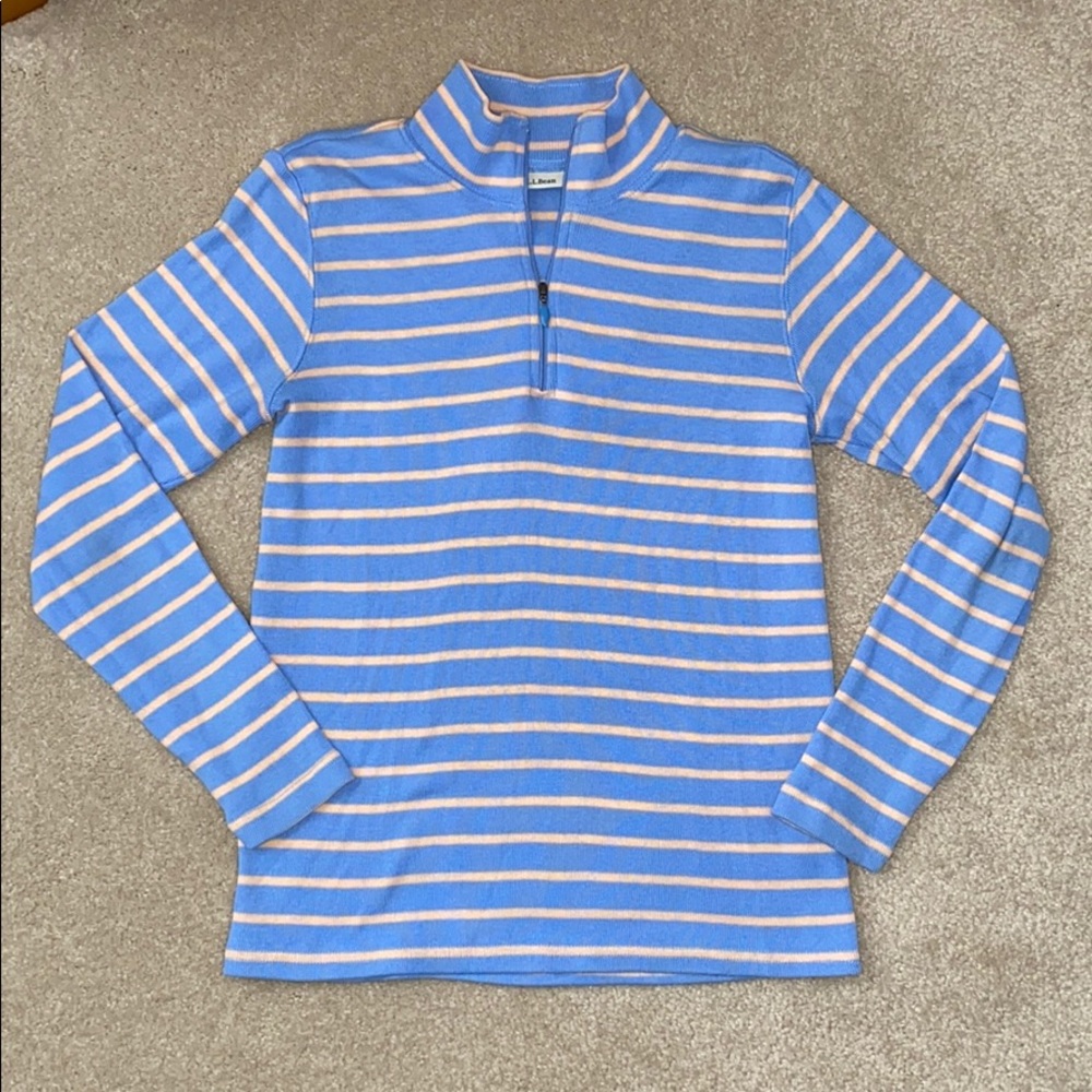 LL Bean Striped Quarter Zip